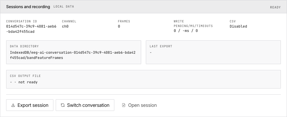 Sessions page